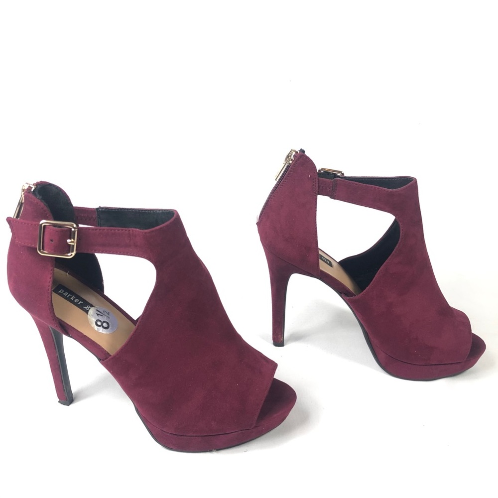 👠Burgundy Red open toes high heels